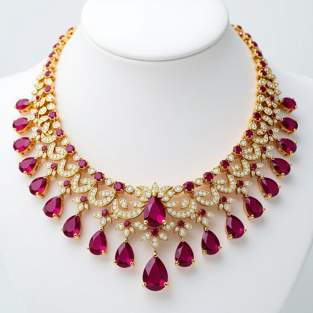 Necklace ruby jewel dtyle