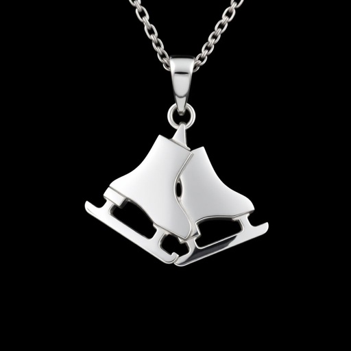 Pendant silver with stylized ice figure skating skates. Remove boots and leave only lowest part of skates. Add turquoise