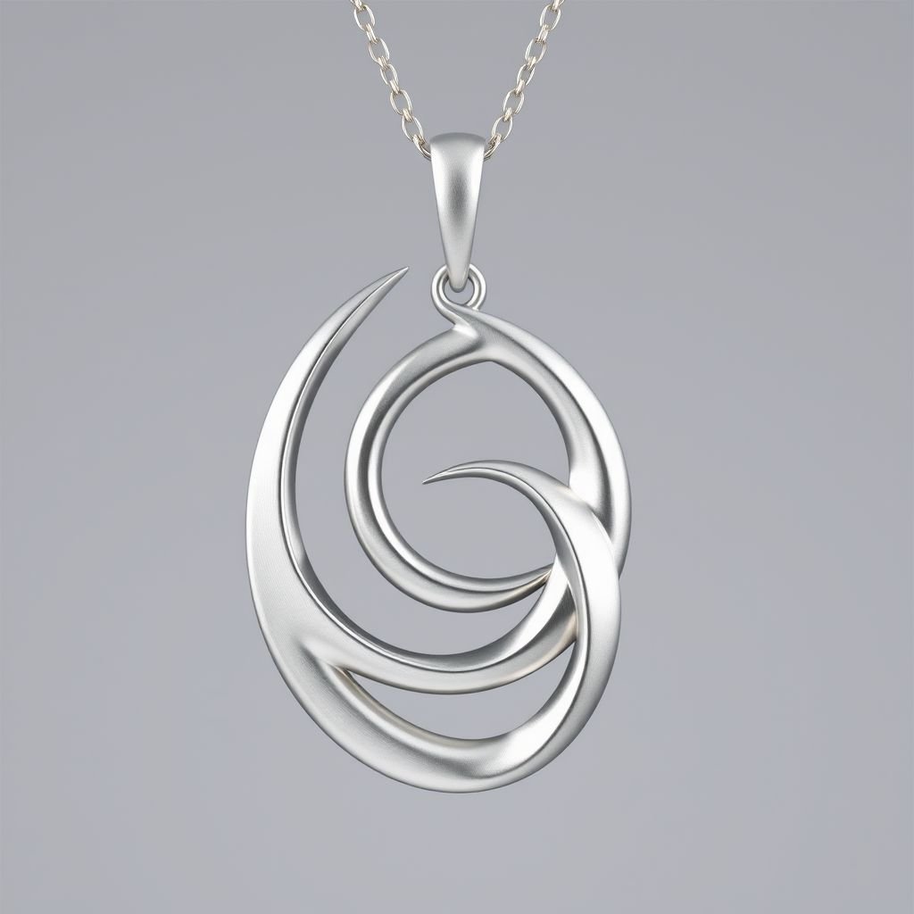 silver necklace with the pendant in letter SQ in a unique way 