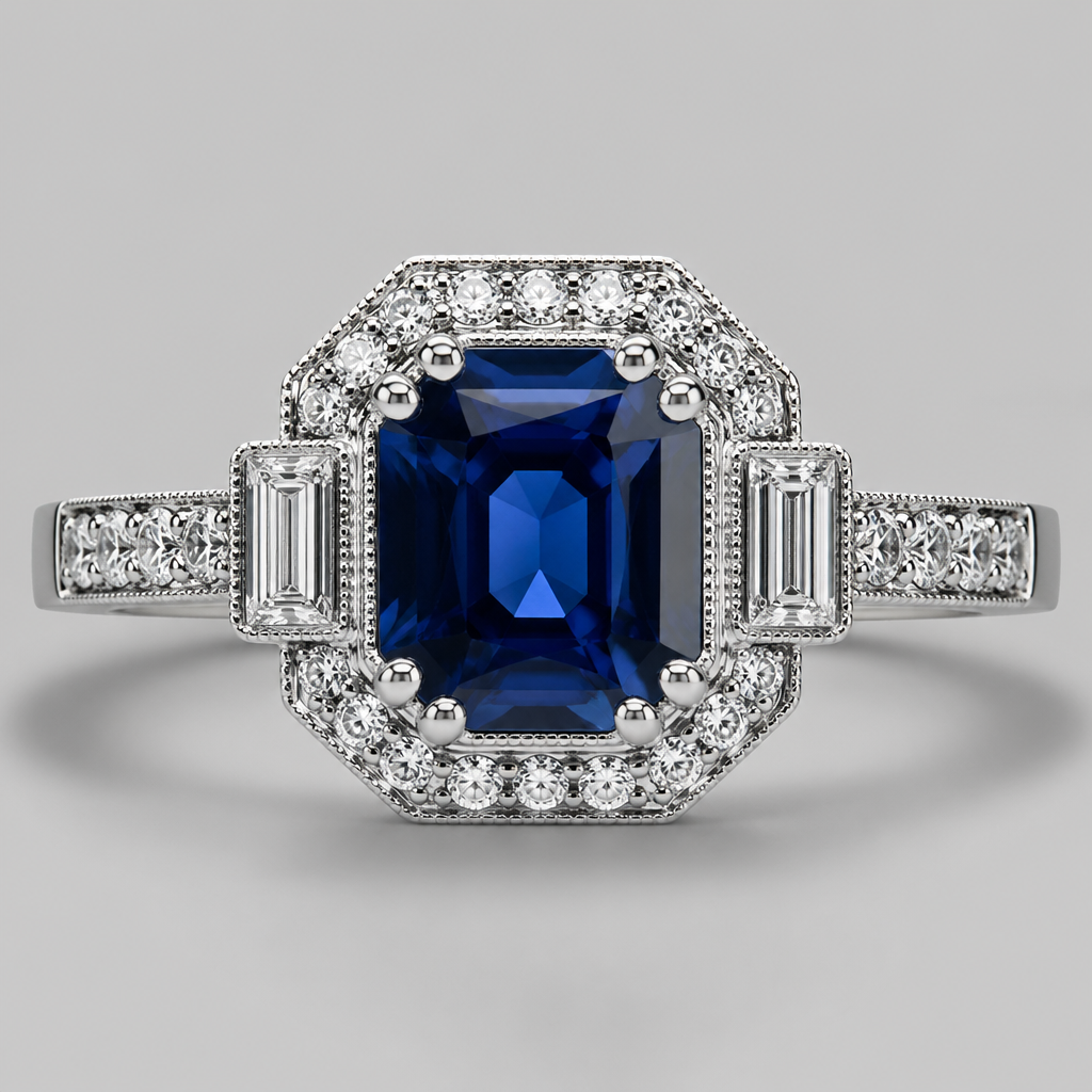 Sapphire Centre stone
photorealistic jewelry design, Sapphire Centre stone, art_deco style, just the design no text