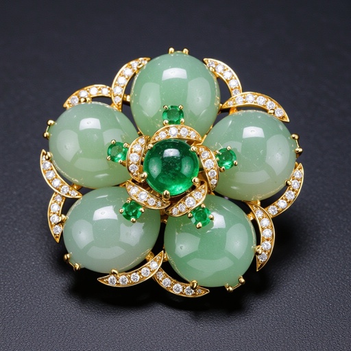 Jade brisket with golden syrup on top of it and green dots in it 