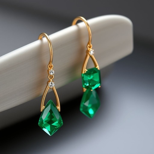 Emerald gems earring with diamond
