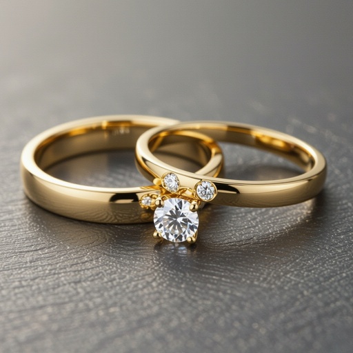 Wedding and engagement ring combo