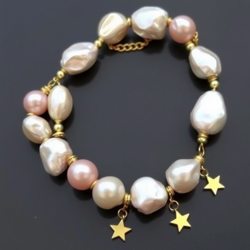 Create either a necklace or bracelet that is cute that has baroque pearls and long gold spacer