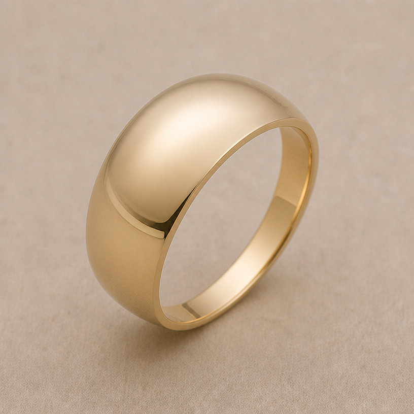keep the width at the bottom, but make them top a lot wider and domed
edit the attached jewelry design with these instructions: keep the width at the bottom, but make them top a lot wider and domed. keep it photorealistic, just the design no text