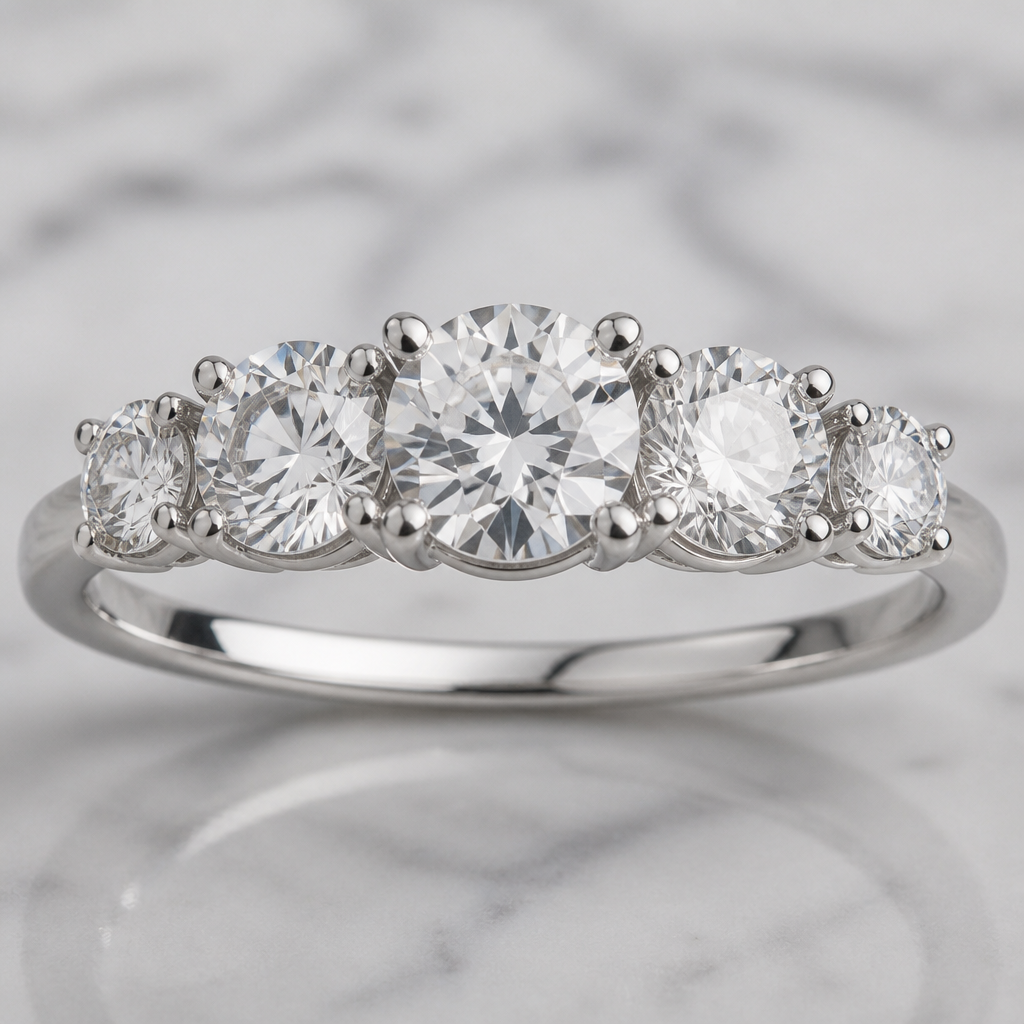 Platinum band with 3-5 gemstones