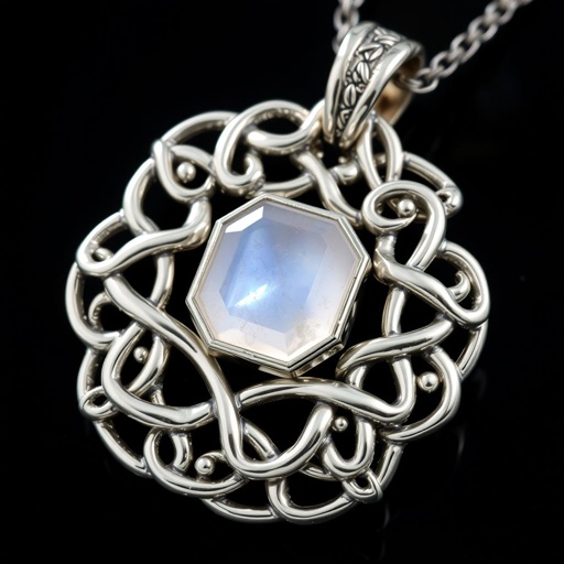 Sterling silver with an octagonal cut moonstone