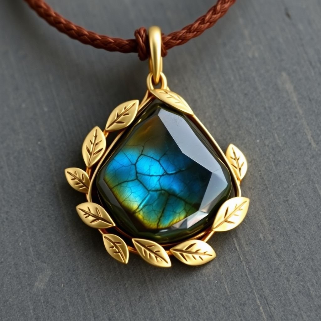 Earthy labrodite pendant