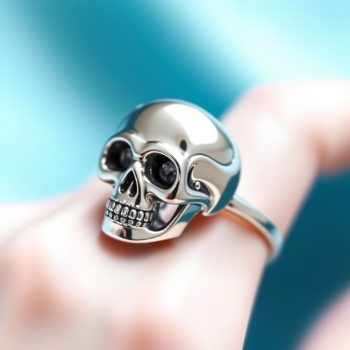 Sugar skull ring with white topaz accents set in flowers