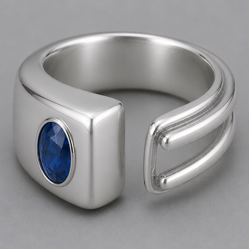 Stone larger and oval
edit the attached jewelry design with these instructions: Stone larger and oval. keep it photorealistic, just the design no text