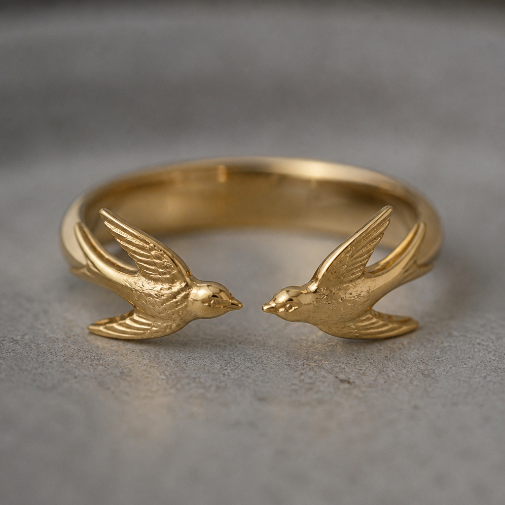 Trouwring inspiratie zwaluwen
photorealistic jewelry design, Trouwring inspiratie zwaluwen
, nature_inspired style, just the design no text