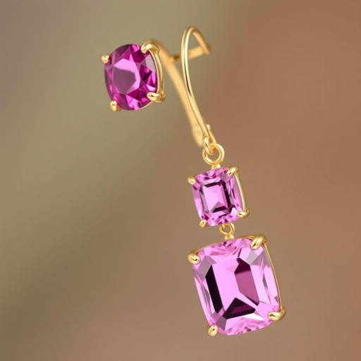 Gemstones: Each earring showcases two faceted pink gemstones. The top stone is oval-shaped, while the bottom stone is larger and cushion-shaped, giving a graduated and balanced look. 	•	Metal: The stones are bezel-set in a warm yellow-gold finish, likely gold vermeil or gold-plated silver, adding a rich and luxurious contrast to the raw gems. 	•	Style: The earrings use a hook-wire (fishhook) ear fitting, which offers a classic, secure, and comfortable wear. 	•	Design Aesthetic: The style is refined and feminine, blending simplicity with a touch of bold color, suitable for both formal occasions and elegant daywear.