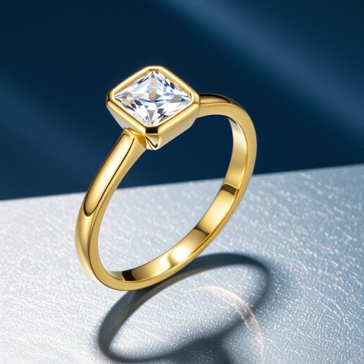 A ring with princess cut white gem 