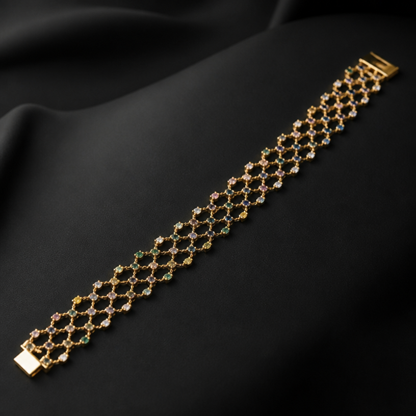 Can you turn this into a bracelet
edit the attached jewelry design with these instructions: Can you turn this into a bracelet. keep it photorealistic, just the design no text
