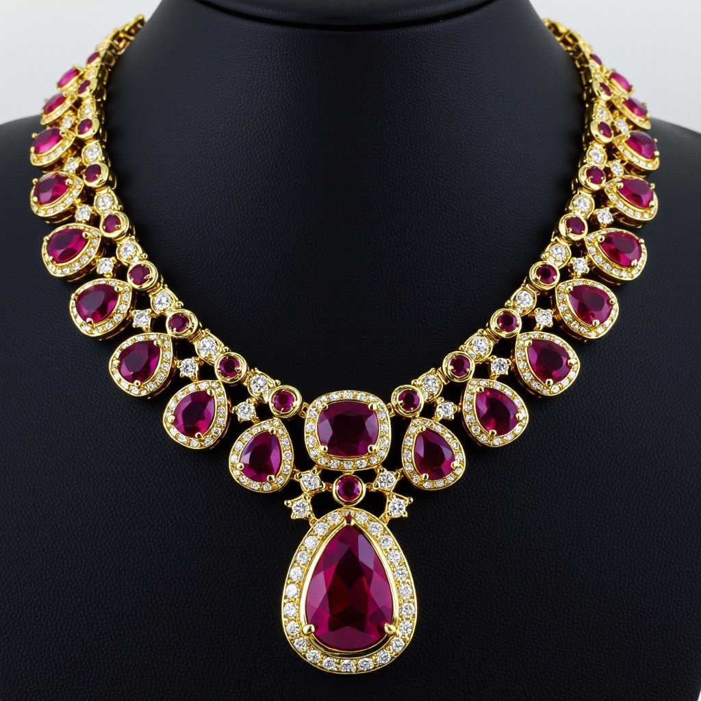Necklace  ruby jewel dtyle