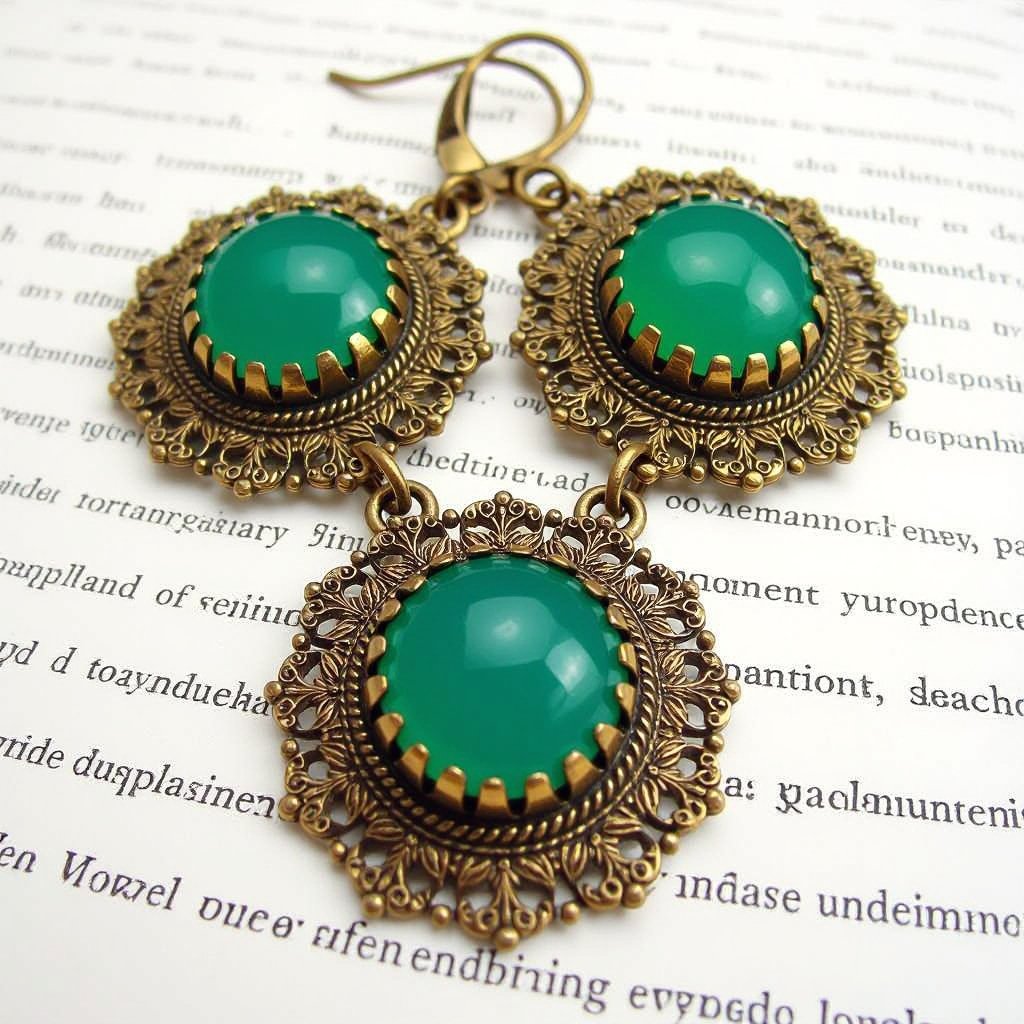 Statement earrings green
