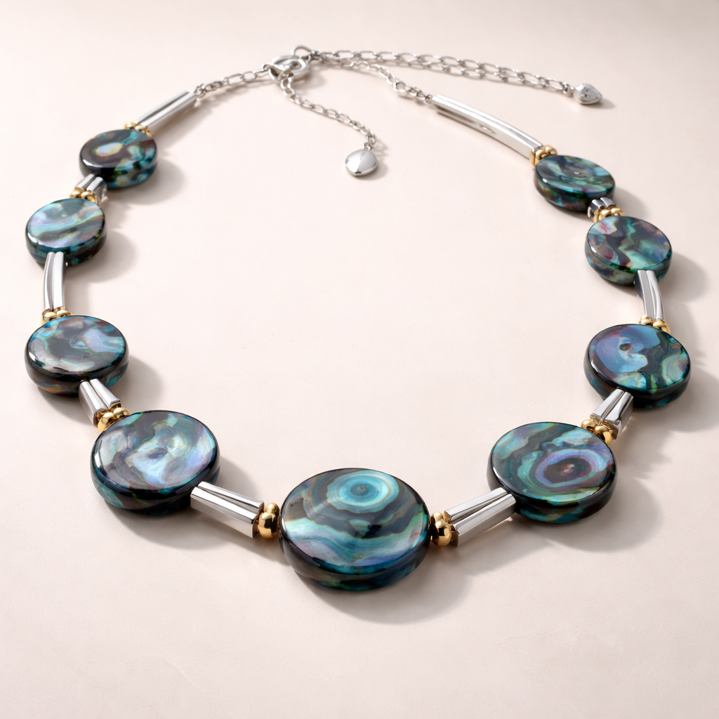 Abalone bead necklace
Abalone bead necklace , modern style