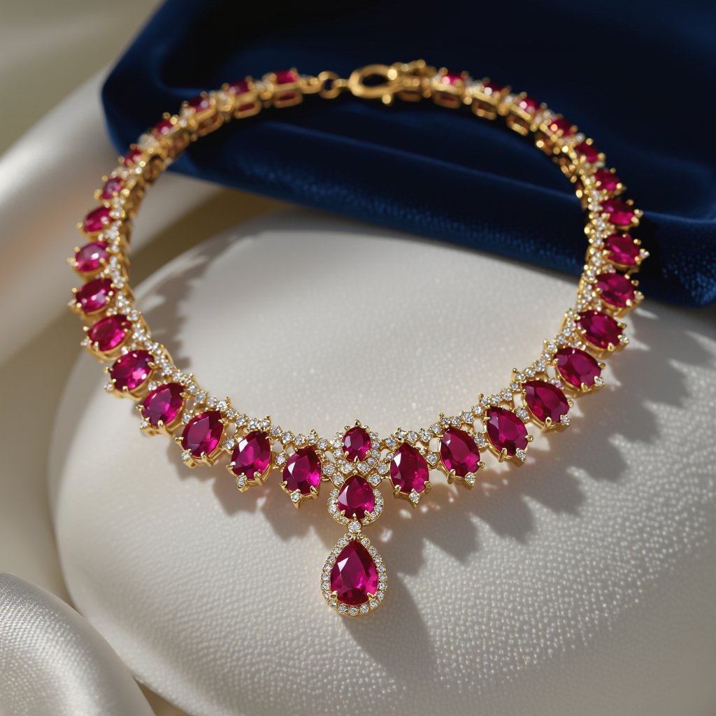 Necklace ruby jewel dtyle