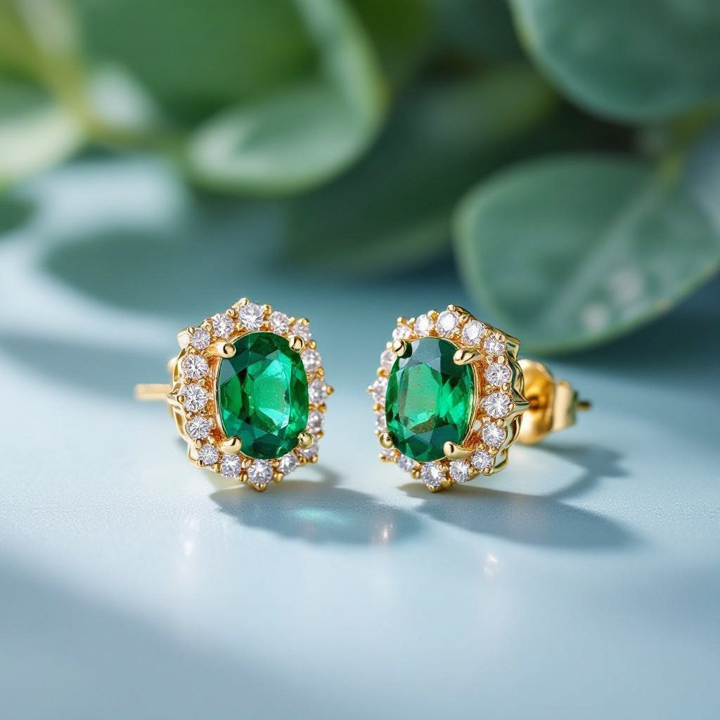 Statement earrings green
