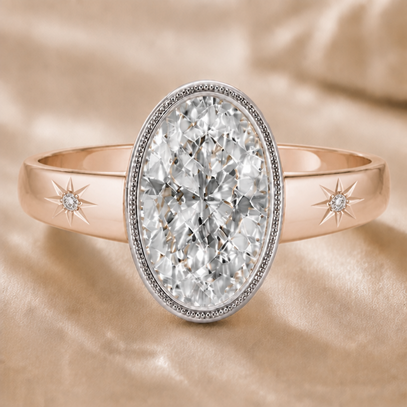engraved starburst on the band is more intentional and space out aesthetically, not unified
edit the attached jewelry design with these instructions: engraved starburst on the band is more intentional and space out aesthetically, not unified. keep it photorealistic, just the design no text