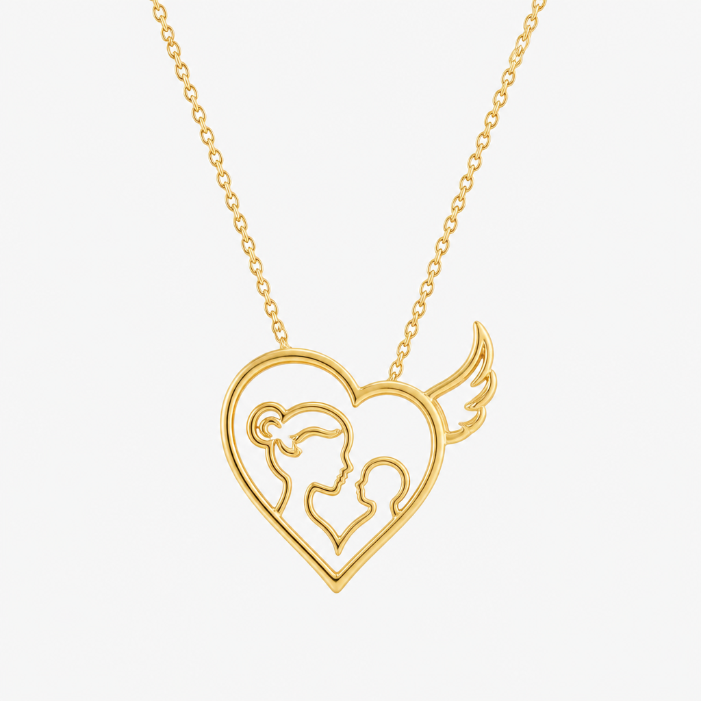 A women's necklace made of gold. com a frase avó sempre vai te amar e te cuidar daqui de cima
photorealistic jewelry design, A women's necklace made of gold. com a frase avó sempre vai te amar e te cuidar daqui de cima, modern style, just the design no text