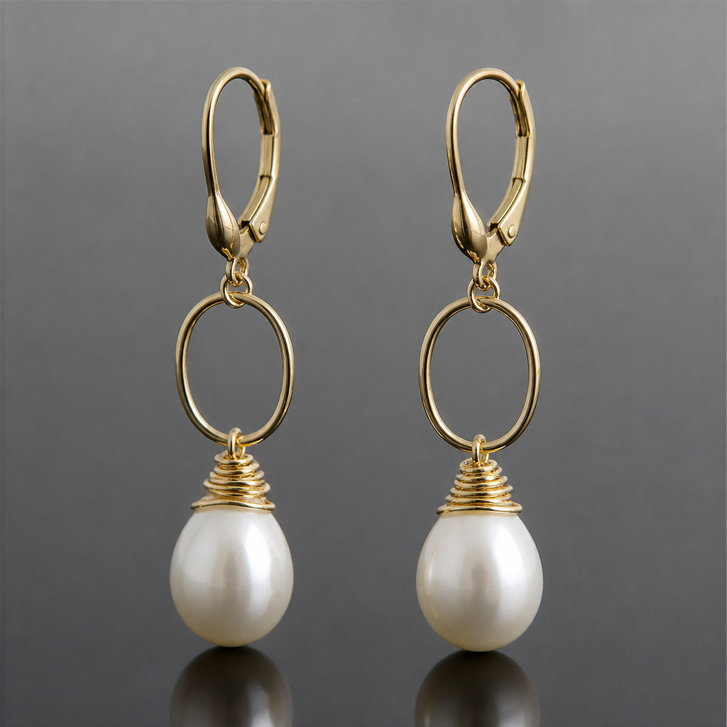 Drop earrings using premade findings.
photorealistic jewelry design, Drop earrings using premade findings. , modern style, just the design no text