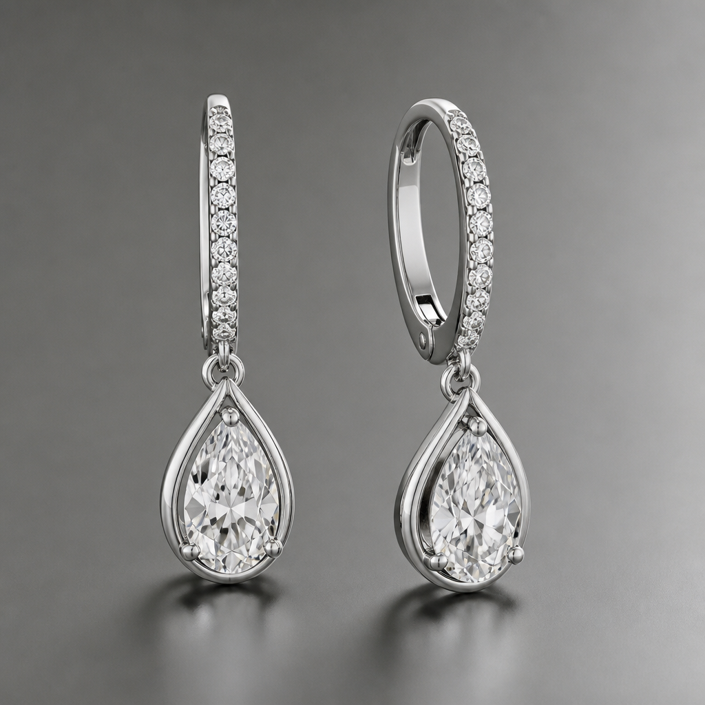 A women's ring. Brincos prateados com diamantes em gota
photorealistic jewelry design, A women's ring. Brincos prateados com diamantes em gota, modern style, just the design no text