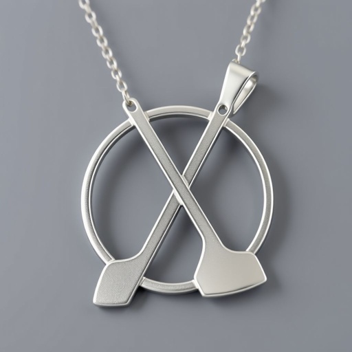 Silver pendant in the shape of hockey blades without boots