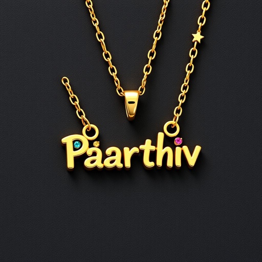 Paarthiv name gold chain pendant for kids boy 