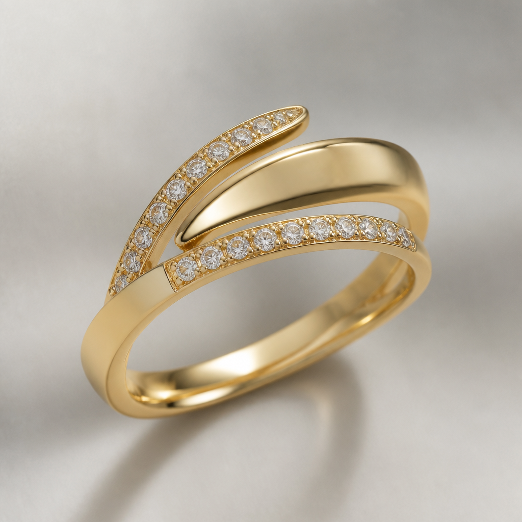 A women's ring
photorealistic jewelry design, A women's ring, modern style, just the design no text