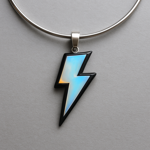 Opalite and onyx lightening bolt collar