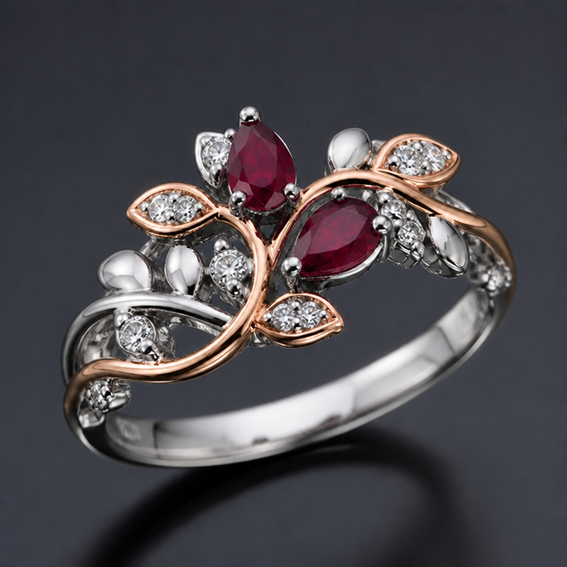 add a rose gold accent
edit the attached jewelry design with these instructions: add a rose gold accent. keep it photorealistic, just the design no text
