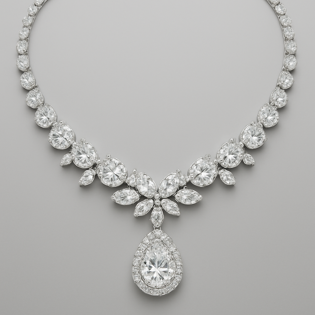 Modern classic diamond necklace graff style