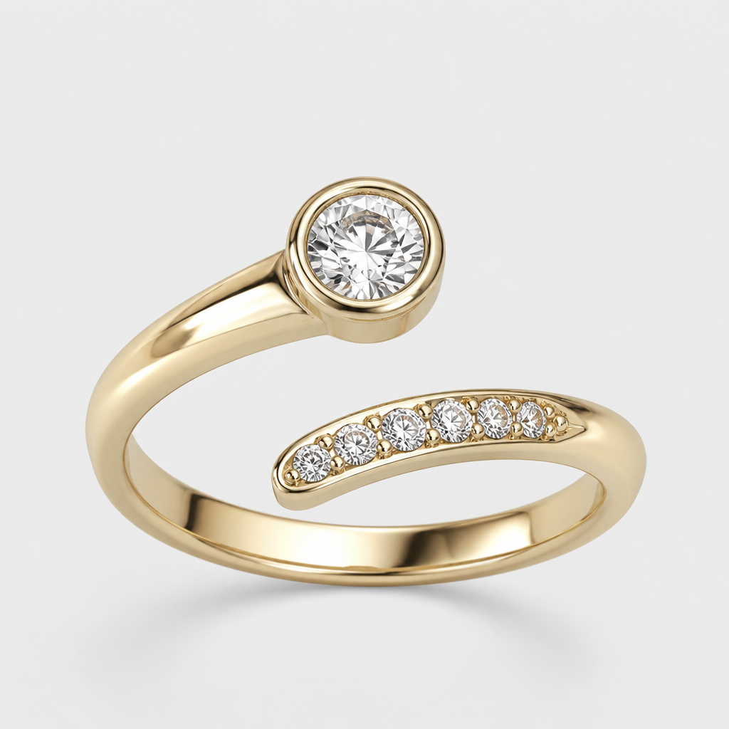 A women's ring. Un bague comme l'image, mais enlever l'anneau du dessus identifier avec du crayon rouge
photorealistic jewelry design, A women's ring. Un bague comme l'image, mais enlever l'anneau du dessus identifier avec du crayon rouge, modern style, just the design no text