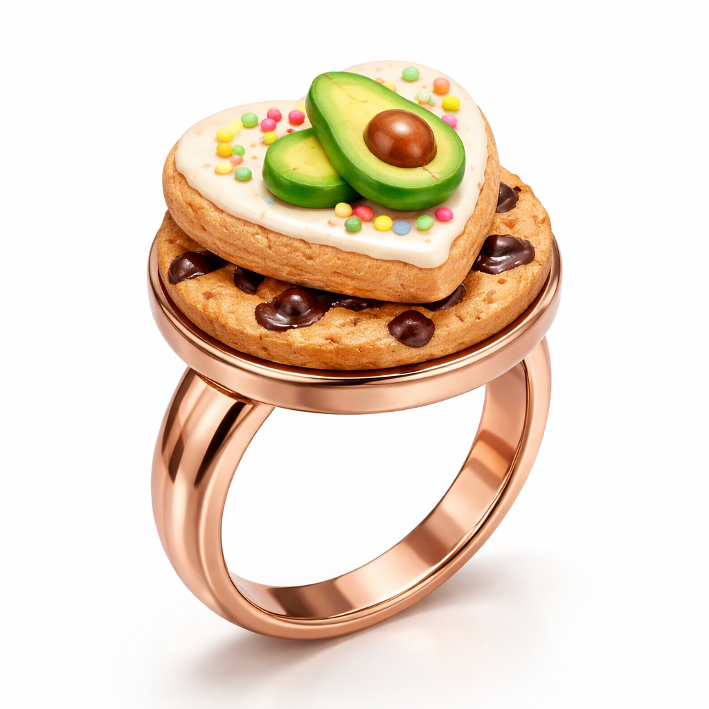 A women's ring. cookies with avocado ring