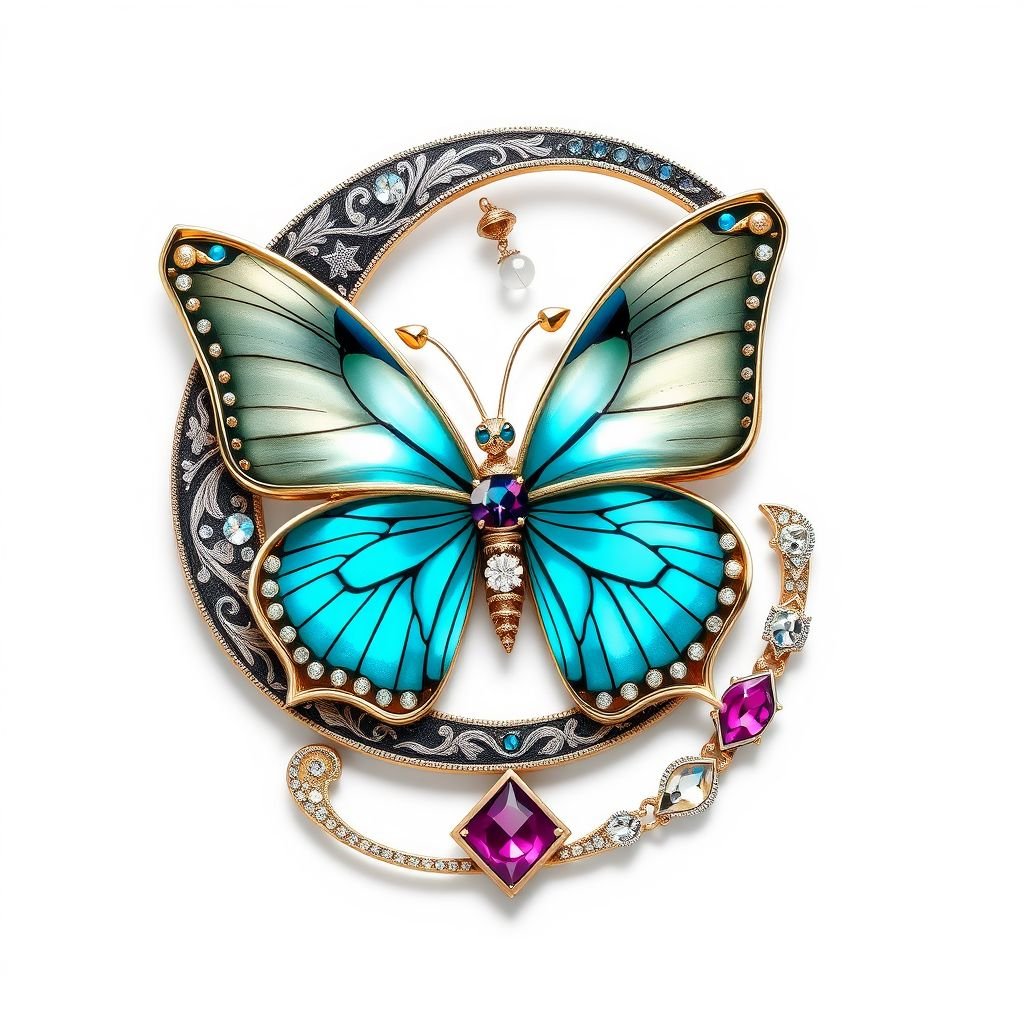 Letter c with butterfly