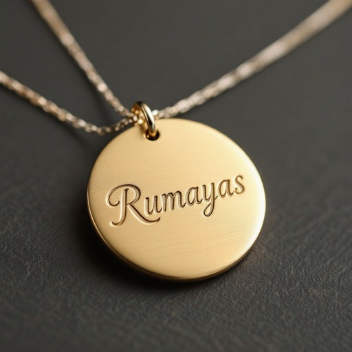 Rumayas marka takı üst segment yazı sade minimal kolye ucu 