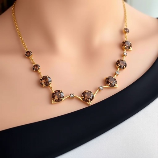 Brown diamond tennis necklace 