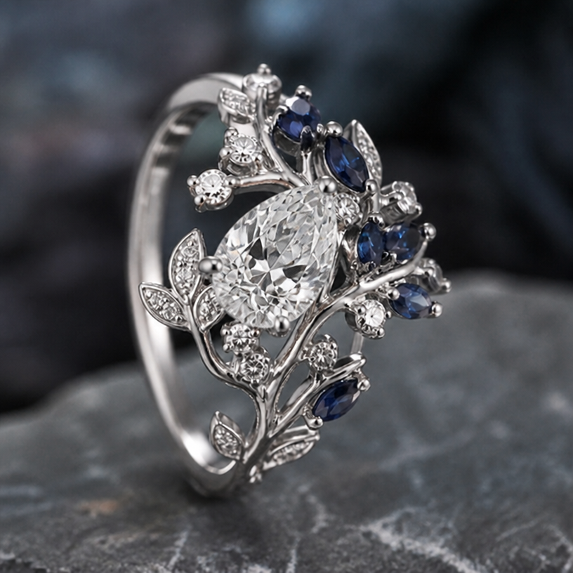 replace Morganite with a Diamond
edit the attached jewelry design with these instructions: replace Morganite with a Diamond. keep it photorealistic, just the design no text
