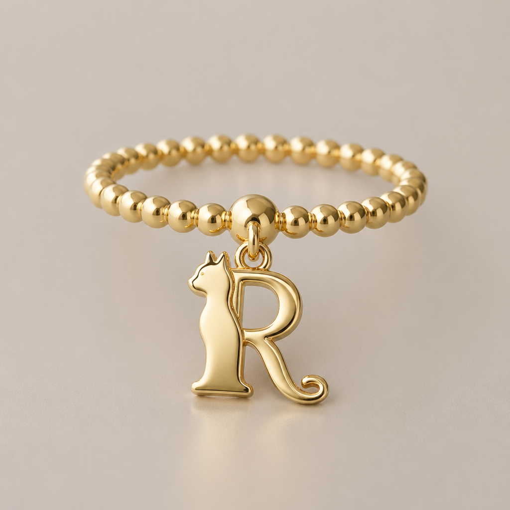 A modern women's ring made of gold. 고양이형상과 결합
된 R 로고 펜던트 비즈
photorealistic jewelry design, A modern women's ring made of gold. 고양이형상과 결합
된 R 로고 펜던트 비즈, modern style, just the design no text