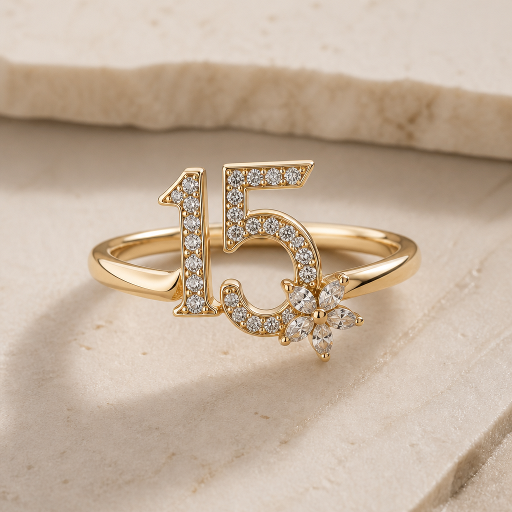A women's ring. Poner un nombre y un 15
majo 15
photorealistic jewelry design, A women's ring. Poner un nombre y un 15
majo 15, modern style, just the design no text