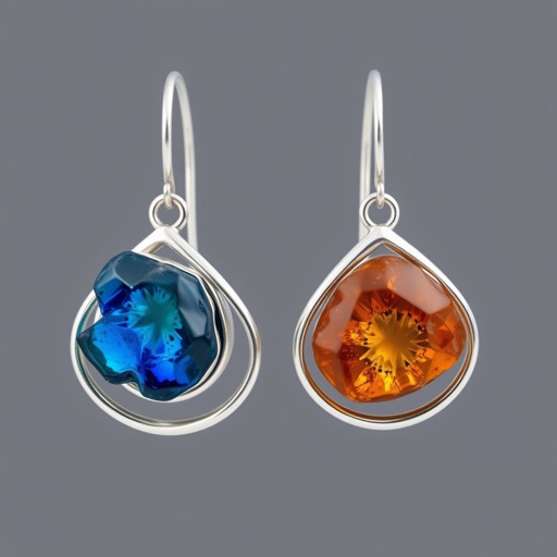 Silver minimal, raw gemstone, elegant 