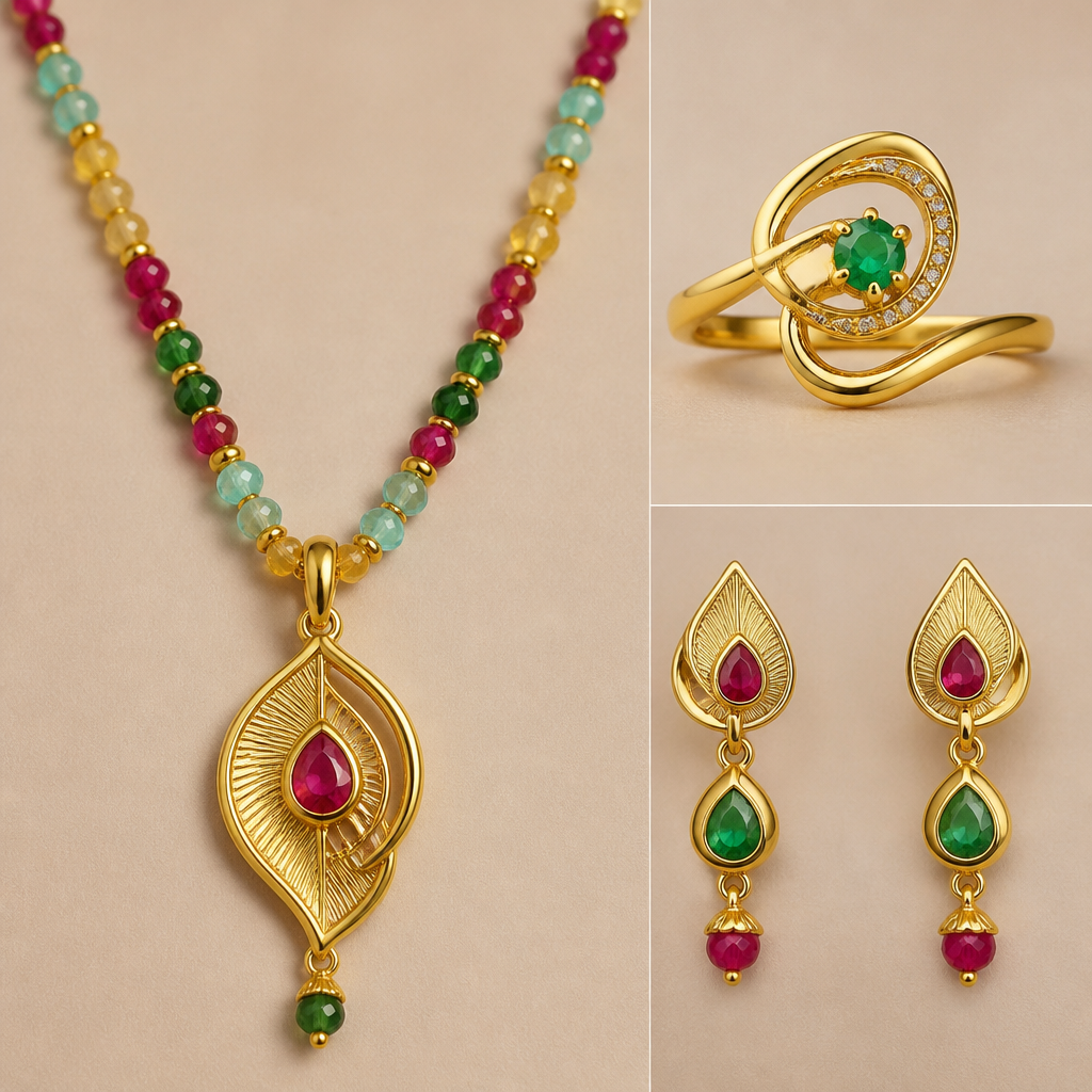 A women's ring made of gold. gold pendant into colourful
beads Mala set
photorealistic jewelry design, A women's ring made of gold. gold pendant into colourful
beads Mala set, modern style, just the design no text