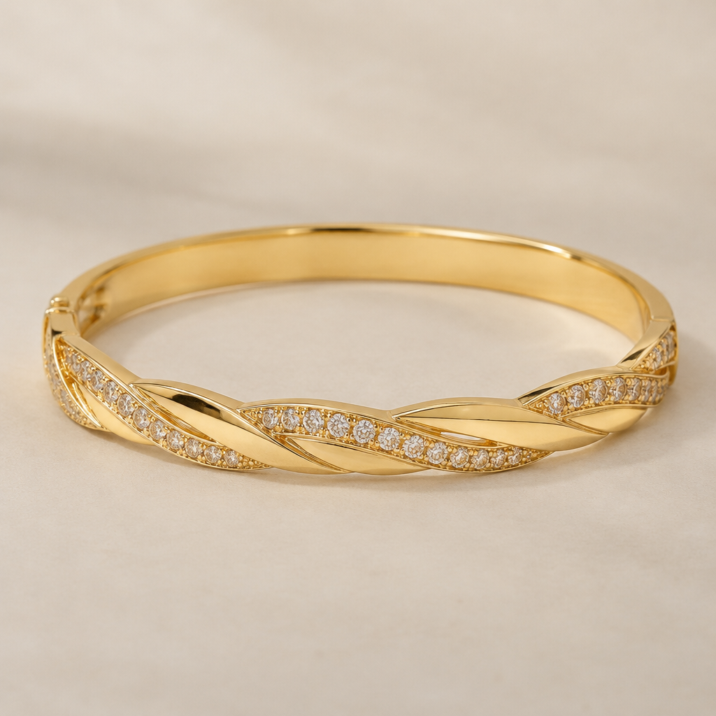 A bangle women's bracelet. light yellow color bangle
photorealistic jewelry design, A bangle women's bracelet. light yellow color bangle, bangle style, just the design no text