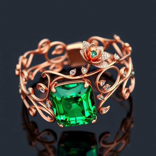 A 20 carat green emerald cushion- cut, with VVS clarity and rose gold bracelet