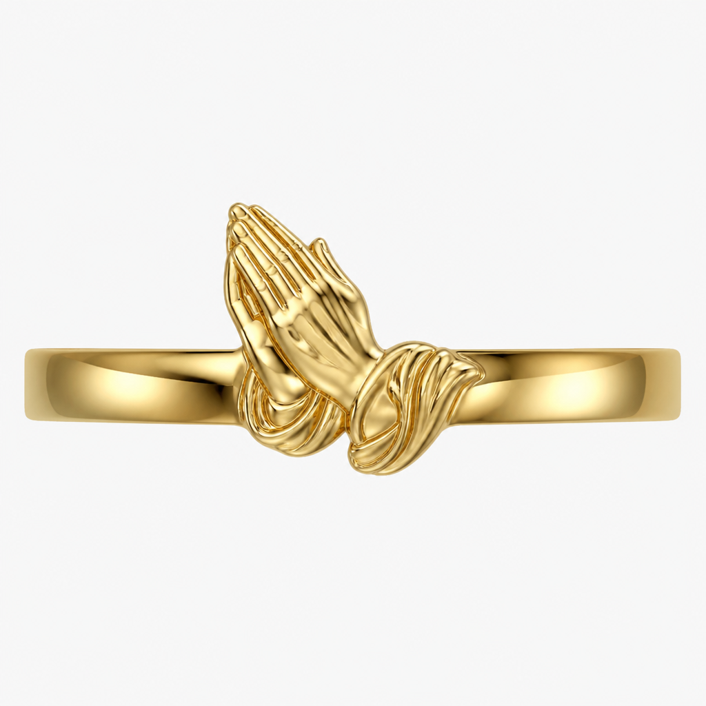 Folding hands ring flat
photorealistic jewelry design, Folding hands ring flat, just the design no text
