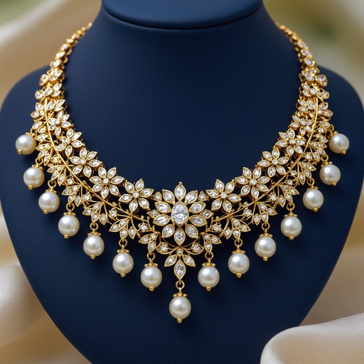 Moissanite kundan necklace for Asian girl