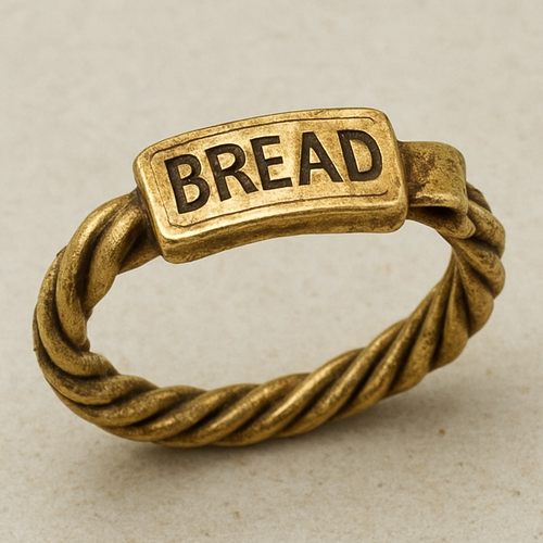 Yellow gold ring made to look like a bread twist tie