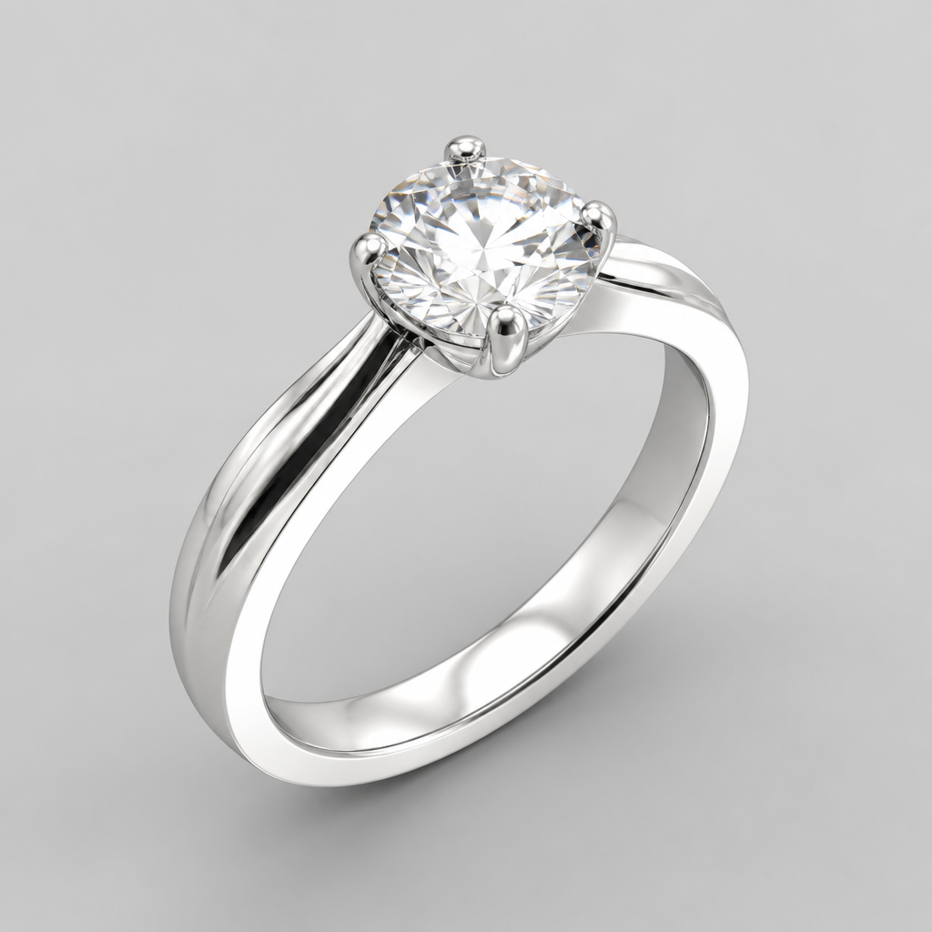 A round princess ring with a round diamond on the top
photorealistic jewelry design, A round princess ring with a round diamond on the top , modern style, just the design no text