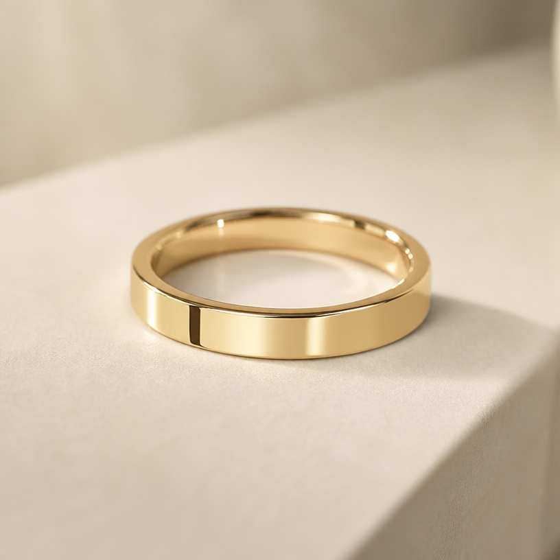 A minimalist women's ring made of gold
using the attached image as a visual reference, create A minimalist women's ring made of gold. photorealistic, just the design no text
